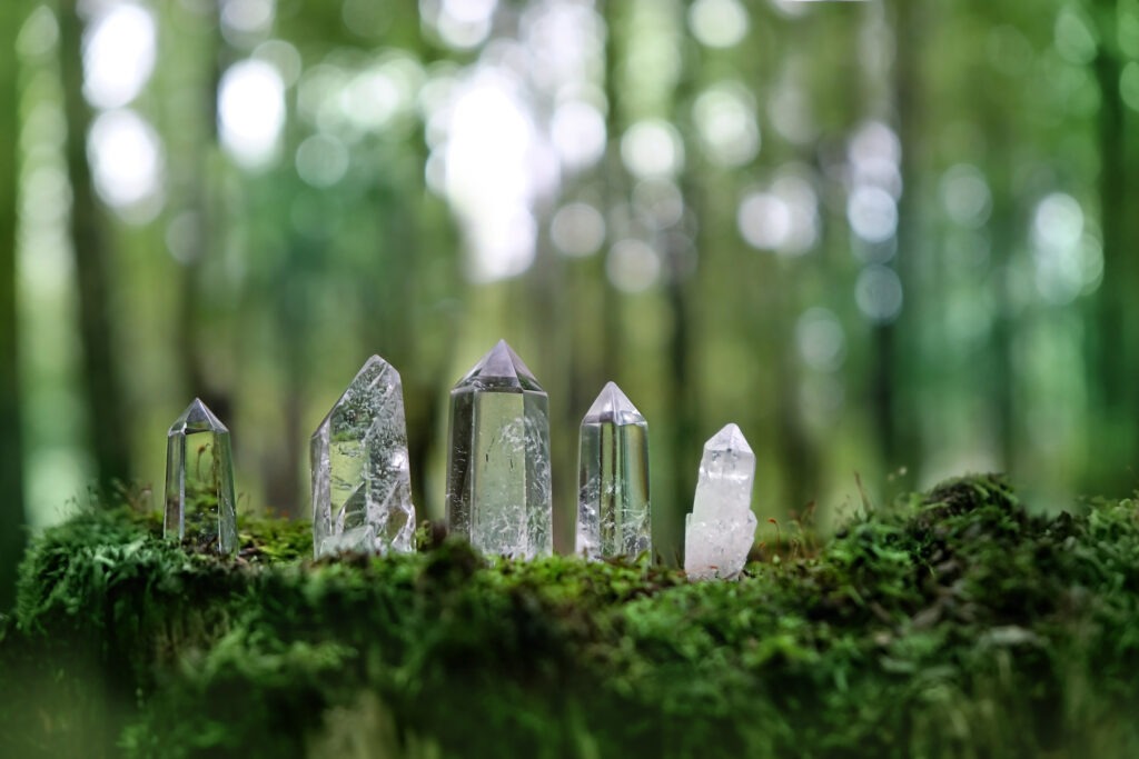 quartz bath crystals in with nature background